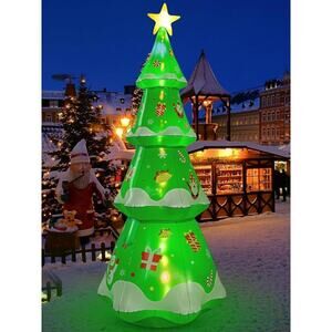 7 FT Inflatable Christmas Tree Outdoor Decorations, Christmas Inflatable Outd...